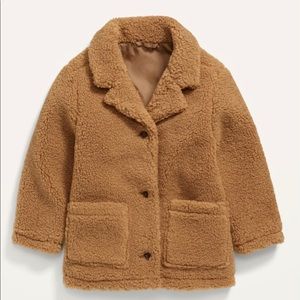 Sherpa Button-Front Coat for Toddler Girls